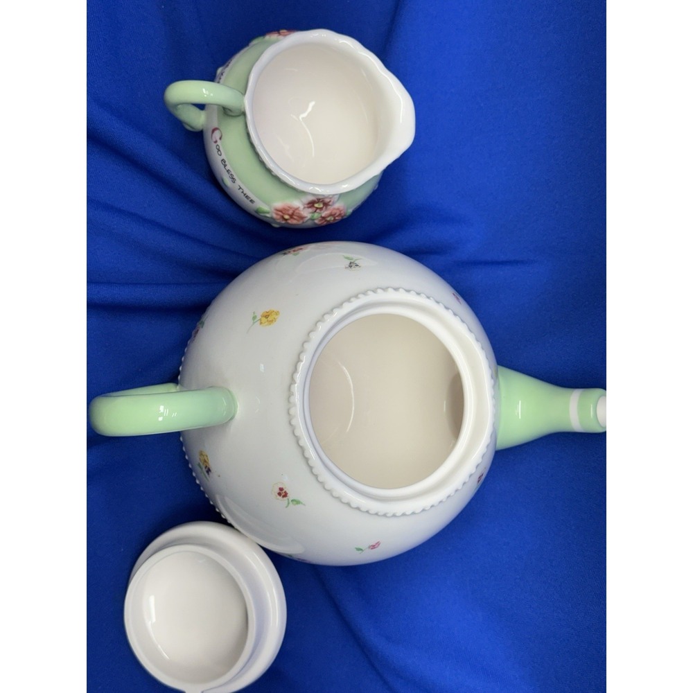 VTG Y2K Susan Branch Teapot Kettle & Creamer Sings From Happiness That Is Home - Picture 5 of 13